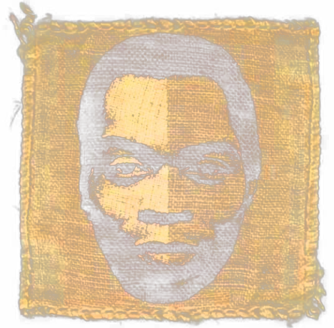 Fela Kuti's face print on woven sisal